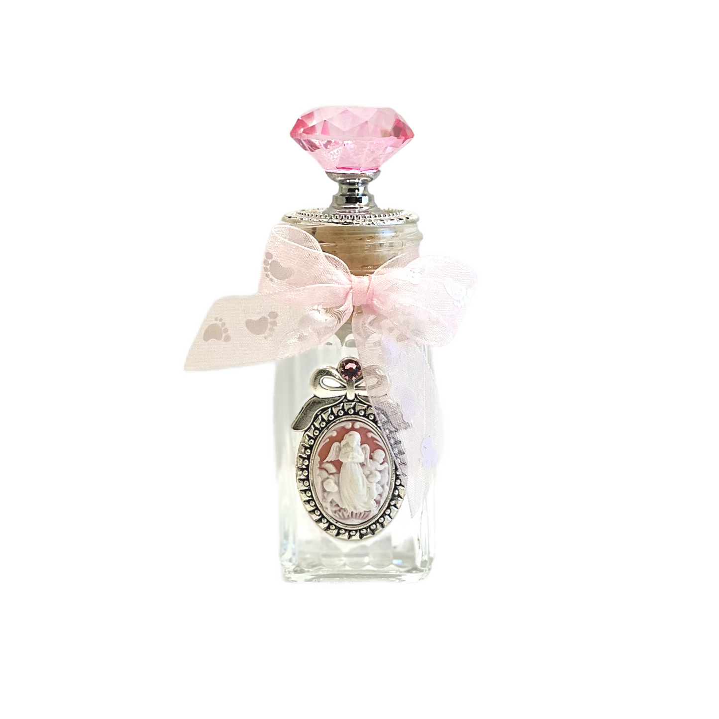 Guardian Angel Holy Water Bottle, Pink, Small