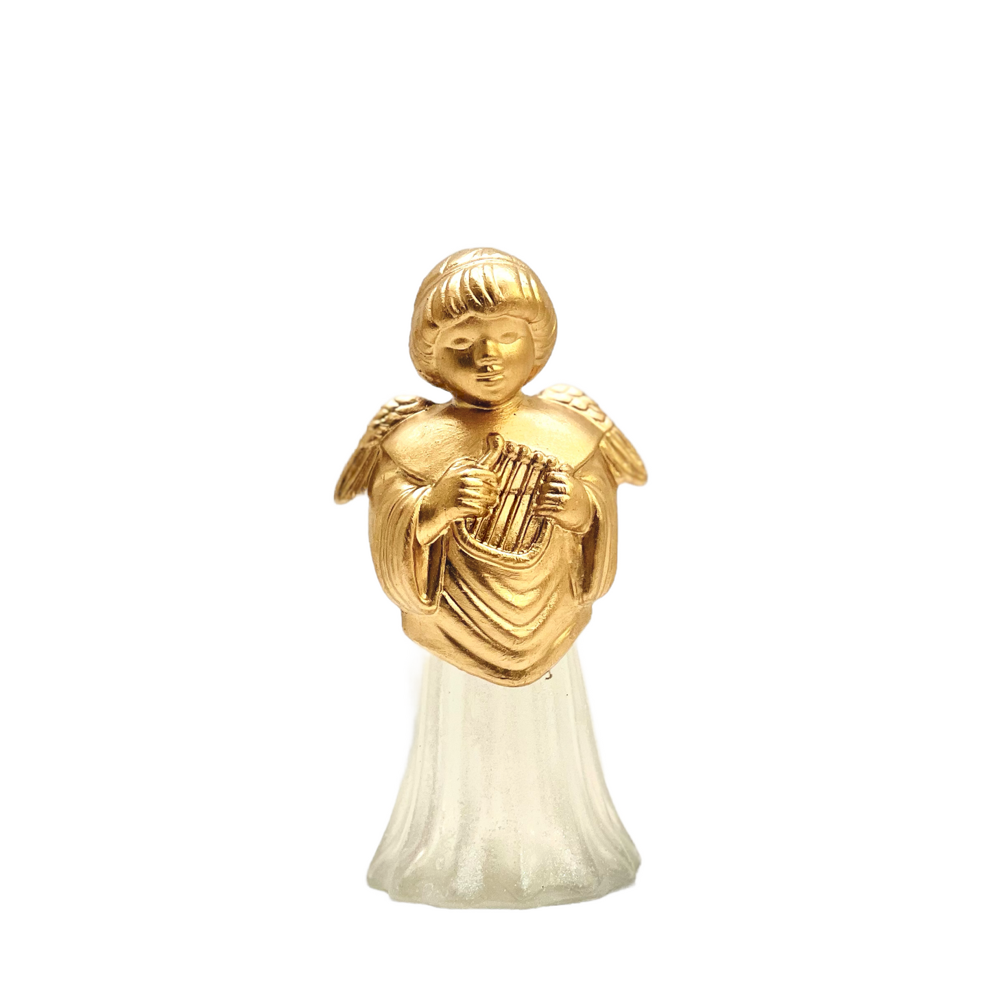 Angel Holy Water Bottle, Gold Musical, Frosted Glittered Glass