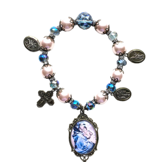 Madonna of the Streets Door Blessing, Pink Pearl, Bronze