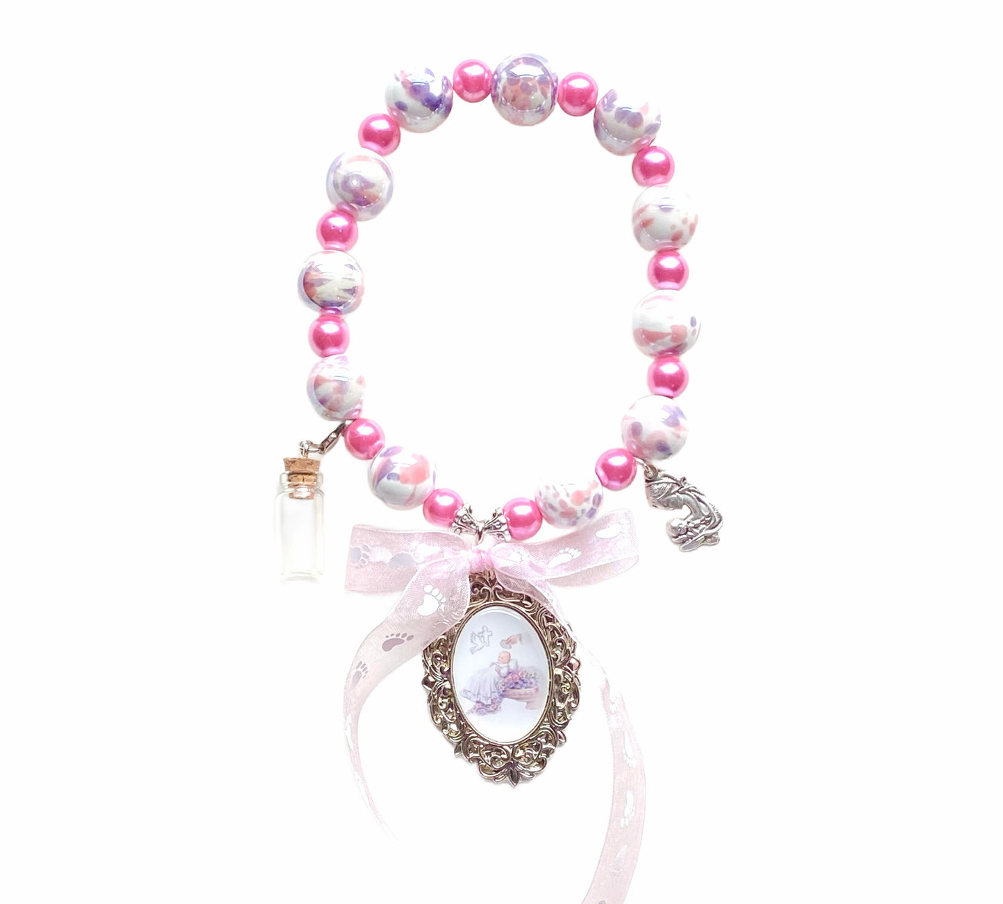 Baby Girl Door Blessing, Pink & White