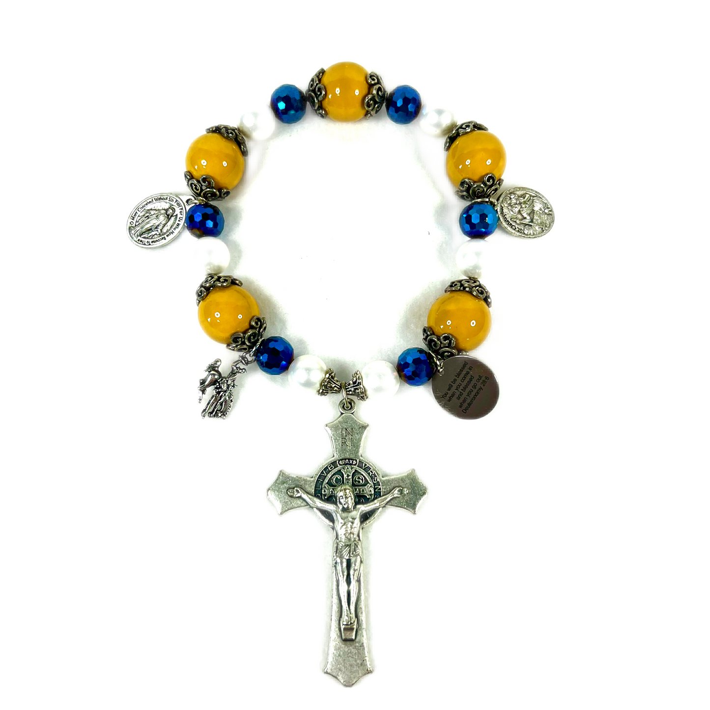St. Benedict Door Blessing, Blue, White, & Gold, McNeese State