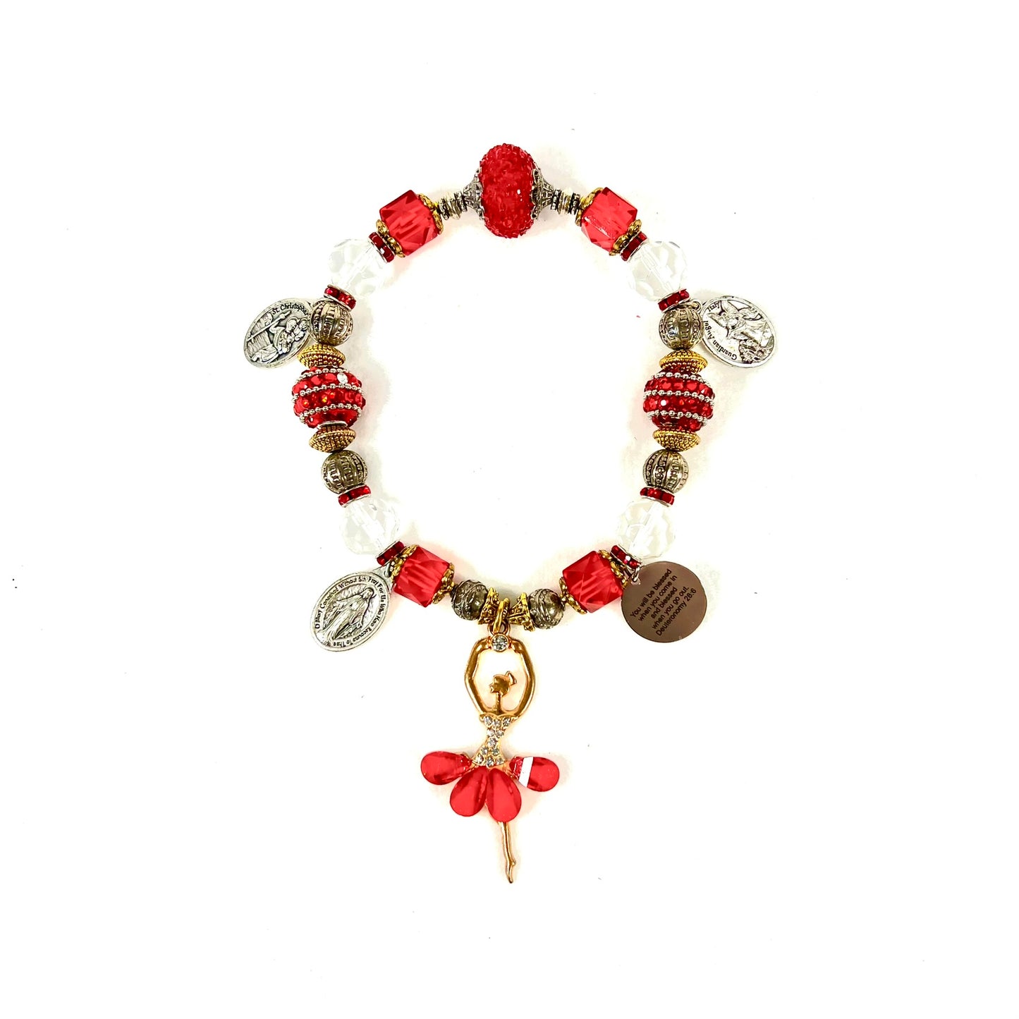 Ballerina Door Blessing, Red & Gold