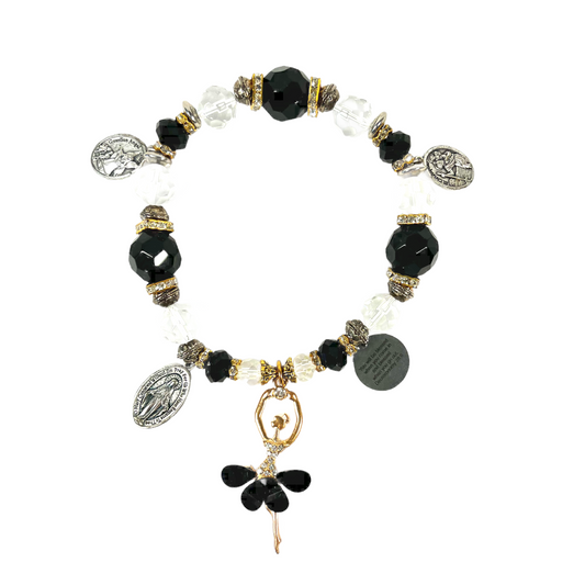 Ballerina Door Blessing, Black & Gold