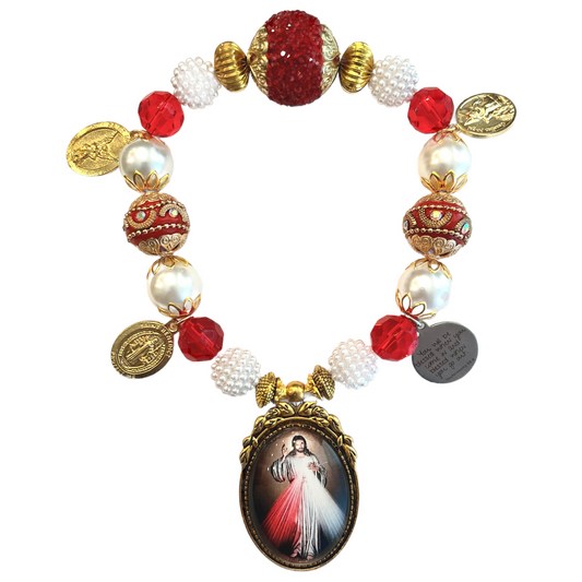 Divine Mercy Door Blessing, Red & Gold