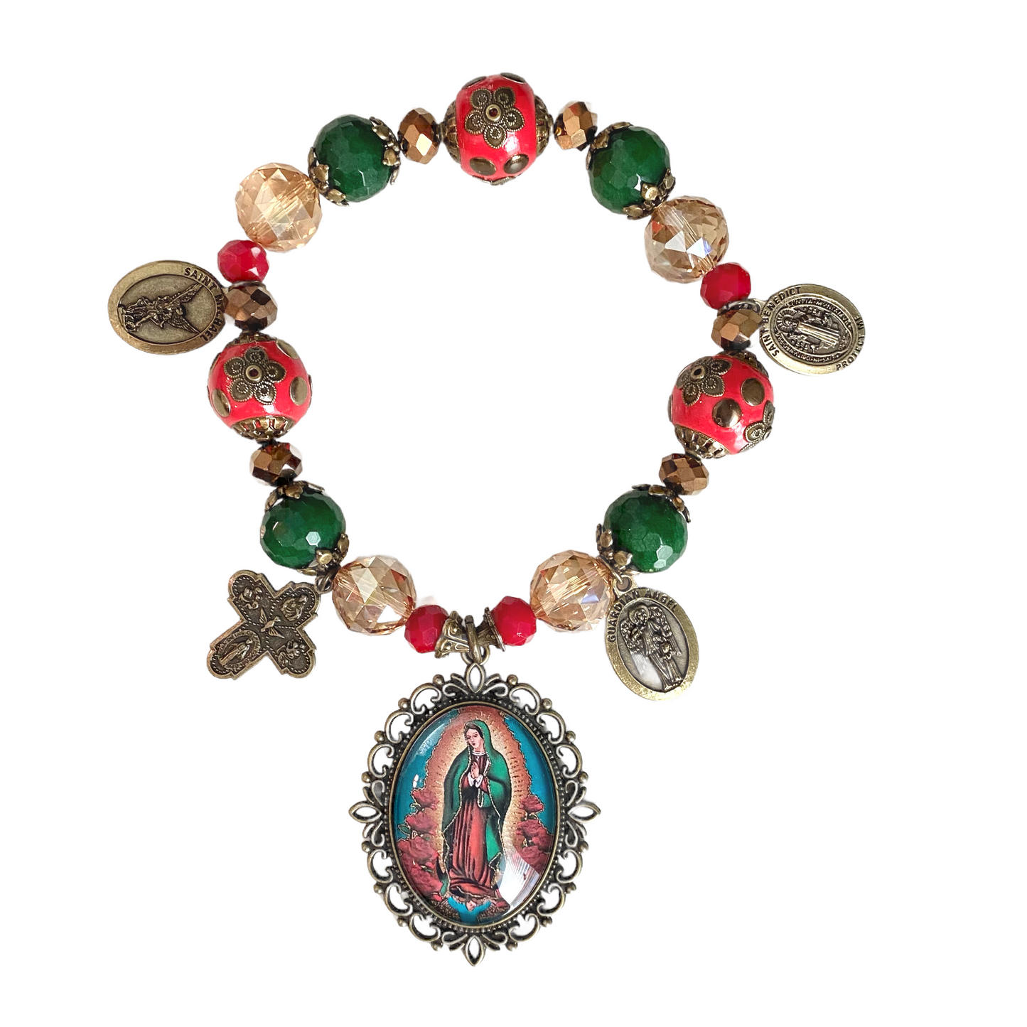 Our Lady of Guadalupe Door Blessing, Red, Bronze & Green