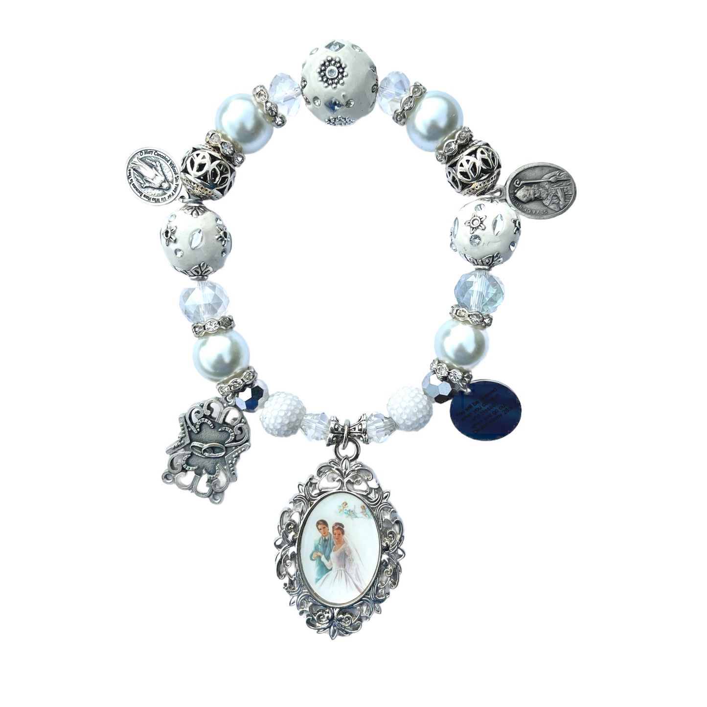 Wedding Door Blessing, White & Silver