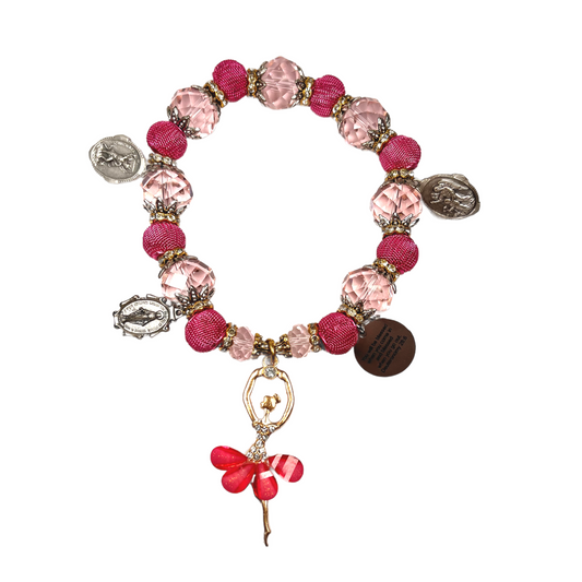 Ballerina Door Blessing, Bright Pink& Gold