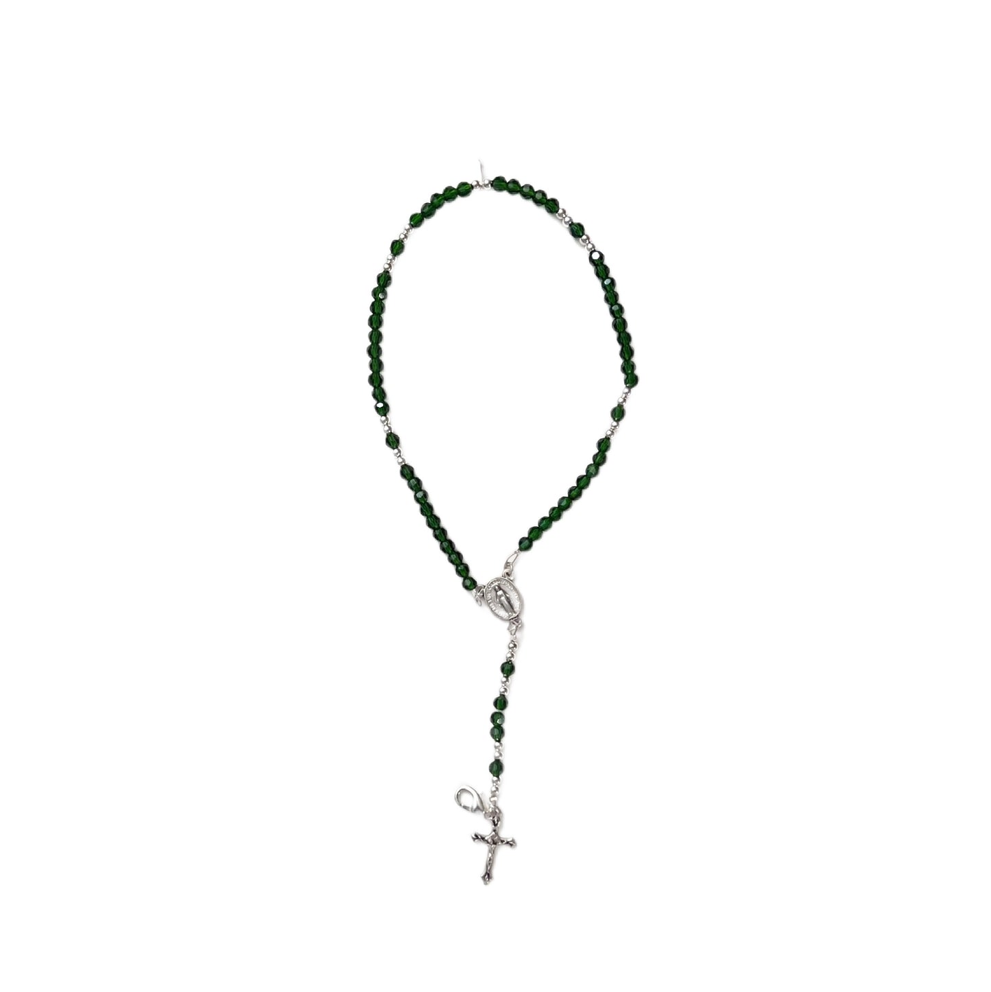 Miraculous Medal Rosary Bracelet, Black & Silver