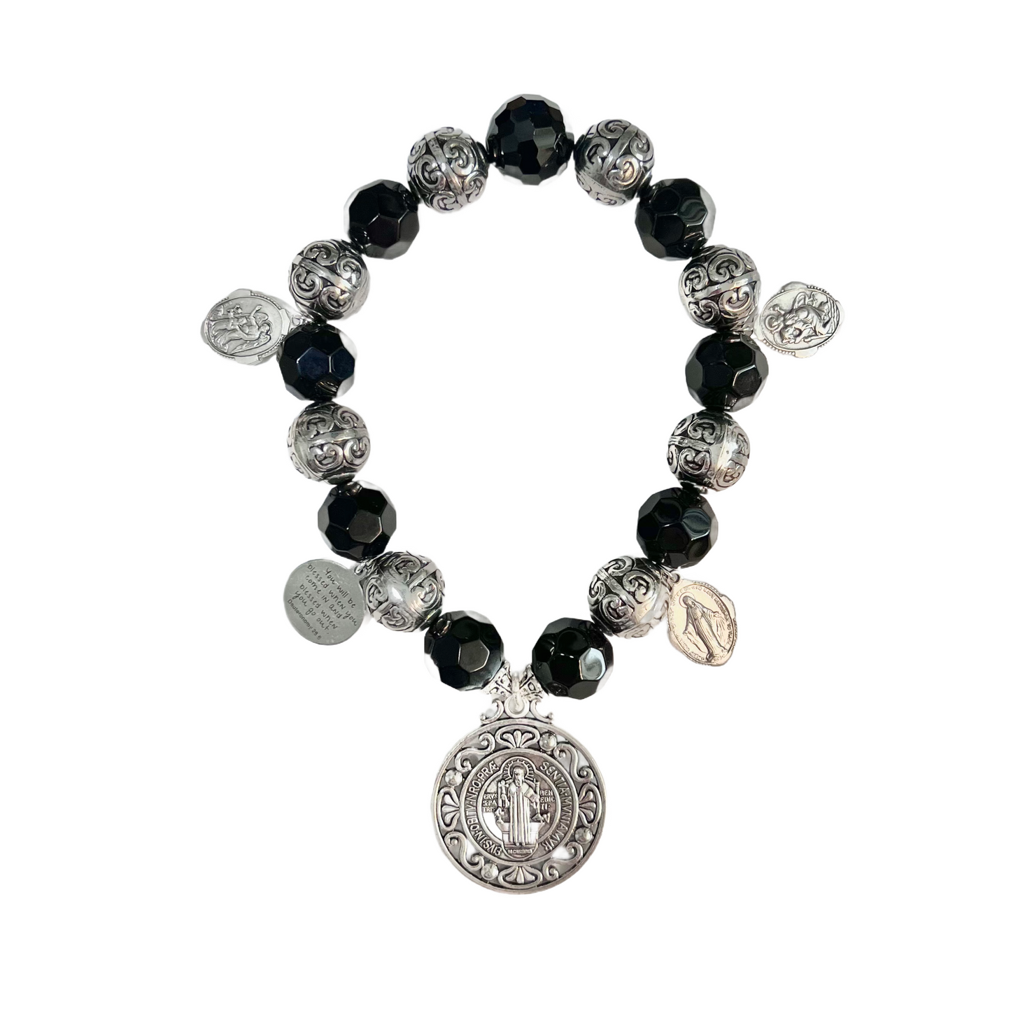 St. Benedict Door Blessing, Black & Silver