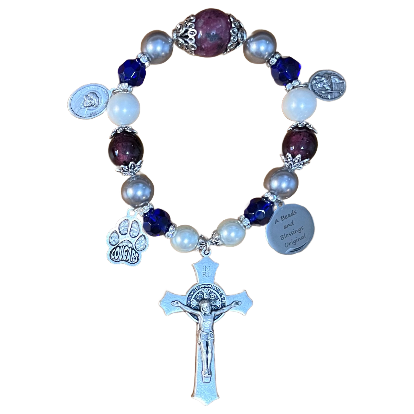 St. Benedict Door Blessing, Blue, White, & Red, JPG-II Academy