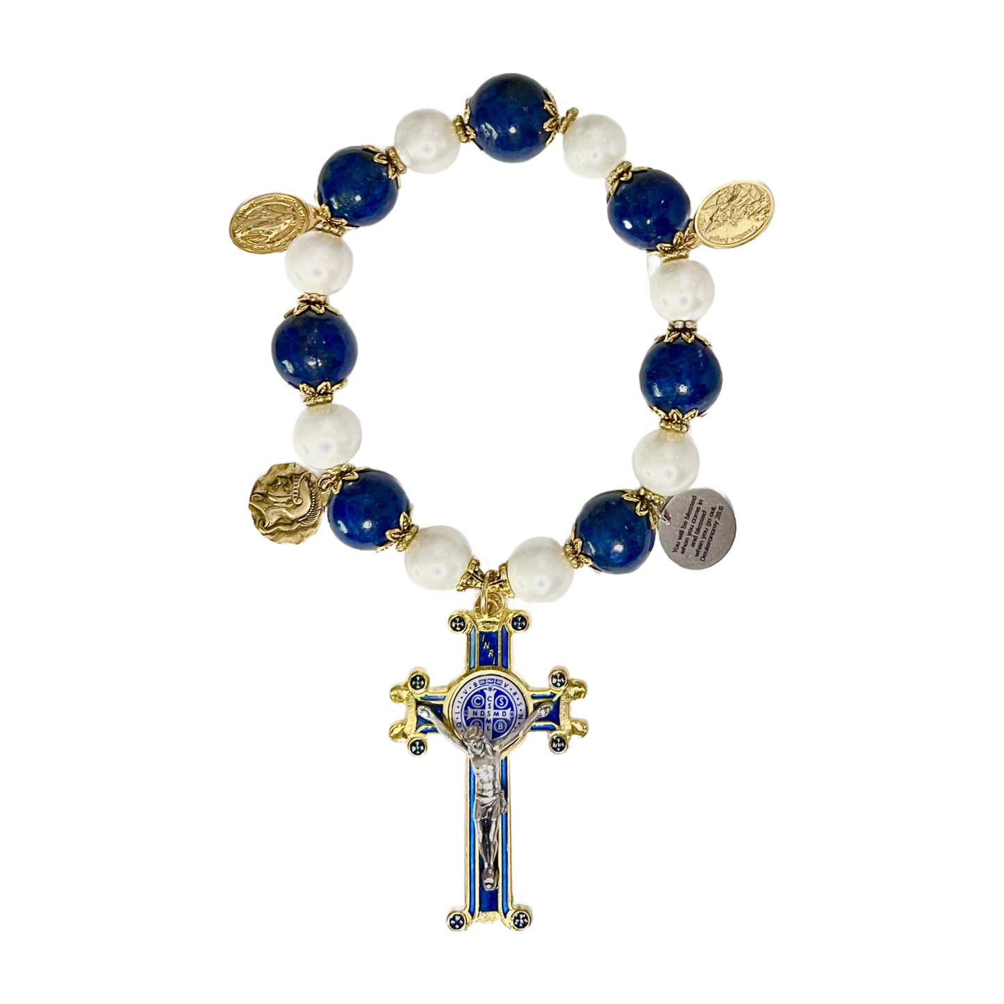 St. Benedict Door Blessing, Blue, Gold, & White, Sacred Heart of Ville Platte