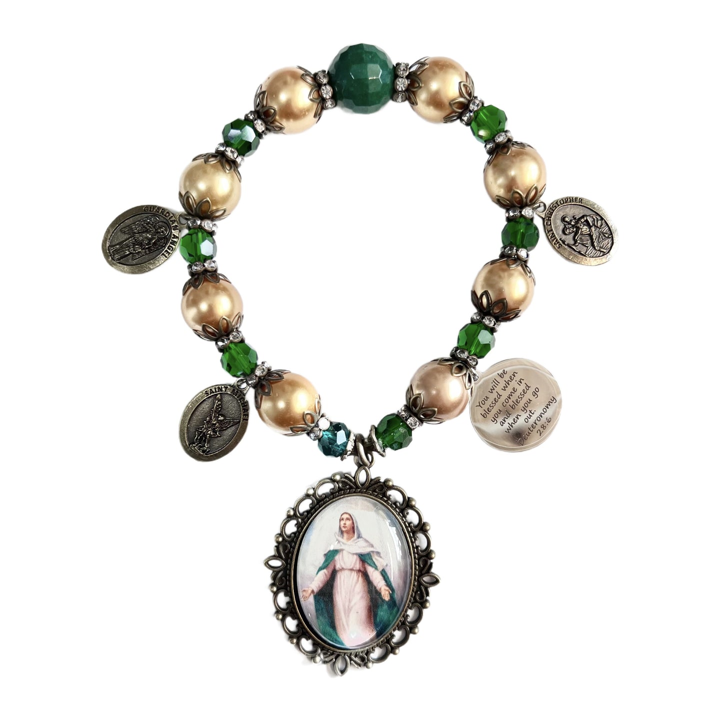 Our Lady Door Blessing, Gold and Green