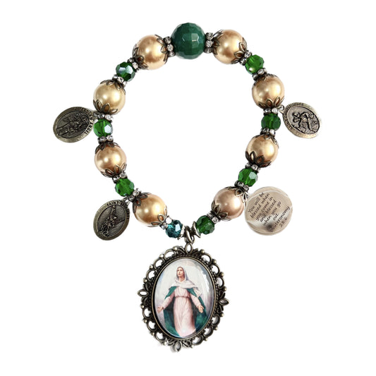 Assumption of Our Lady Door Blessing, Gold and Green