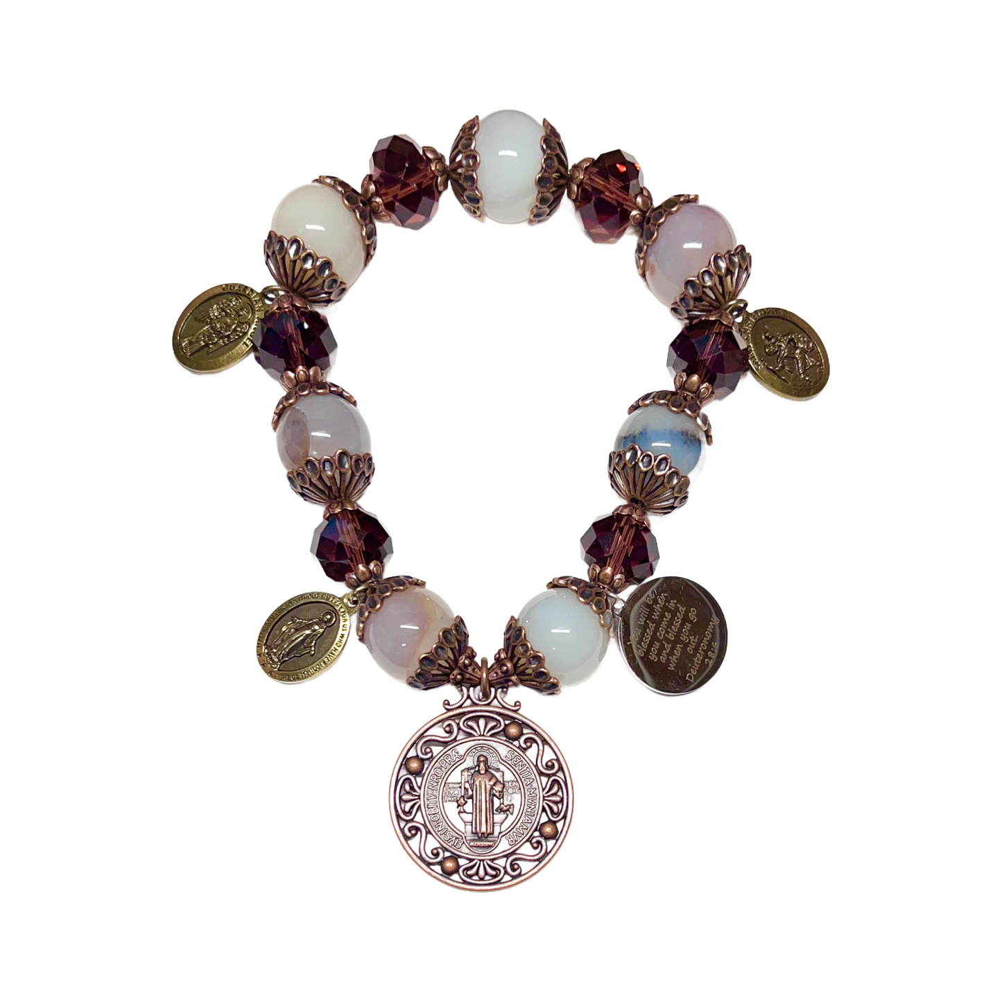 Copper Door Blessing, Brown Lace Agate Beads