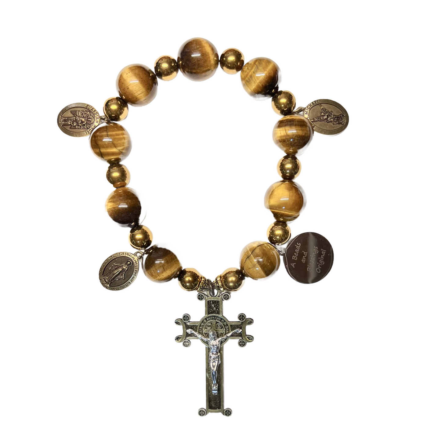 St. Benedict Door Blessing, Brown Tiger Eye