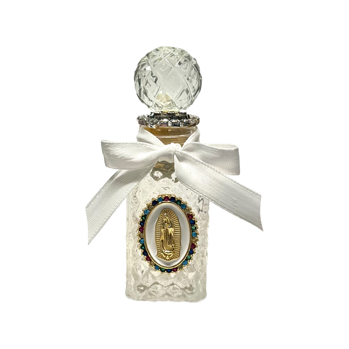 Our Lady of Guadalupe/Grace Holy Water Bottle, Crystal