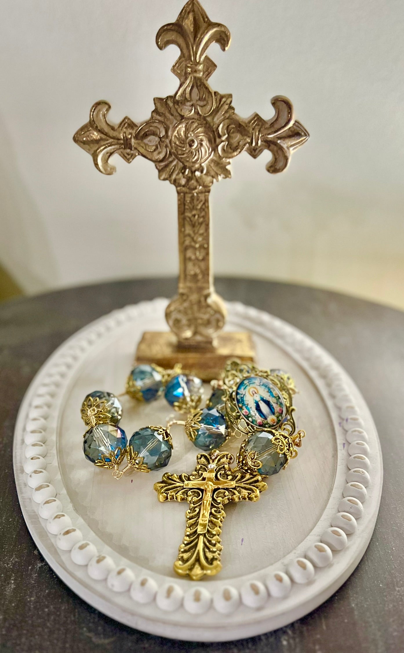 Our Lady of Grace Table Rosary, One Decade, Extra Large