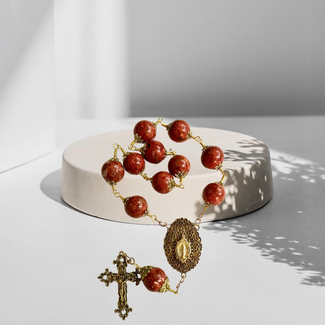 Miraculous Medal Table Rosary, Large, Gold