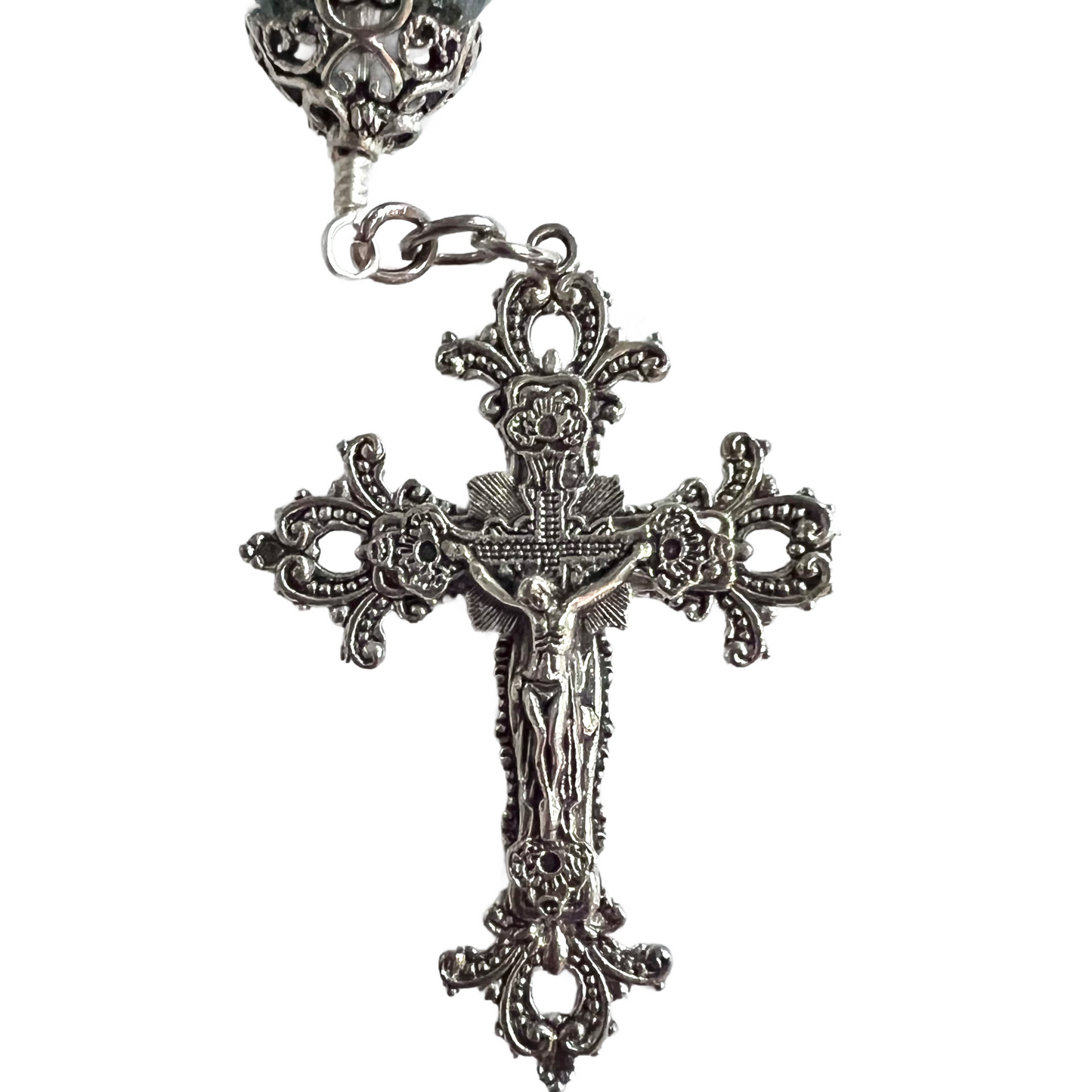 Our Lady of Grace Table Rosary, One Decade, Large, Silver