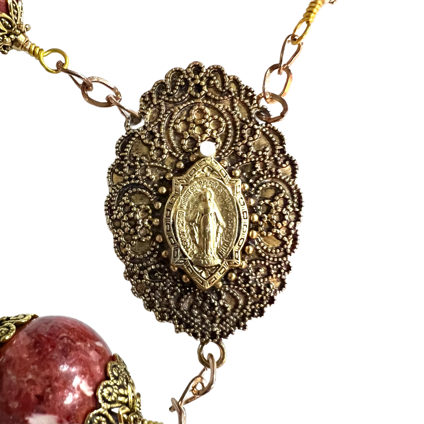 Miraculous Medal Table Rosary, Large, Gold