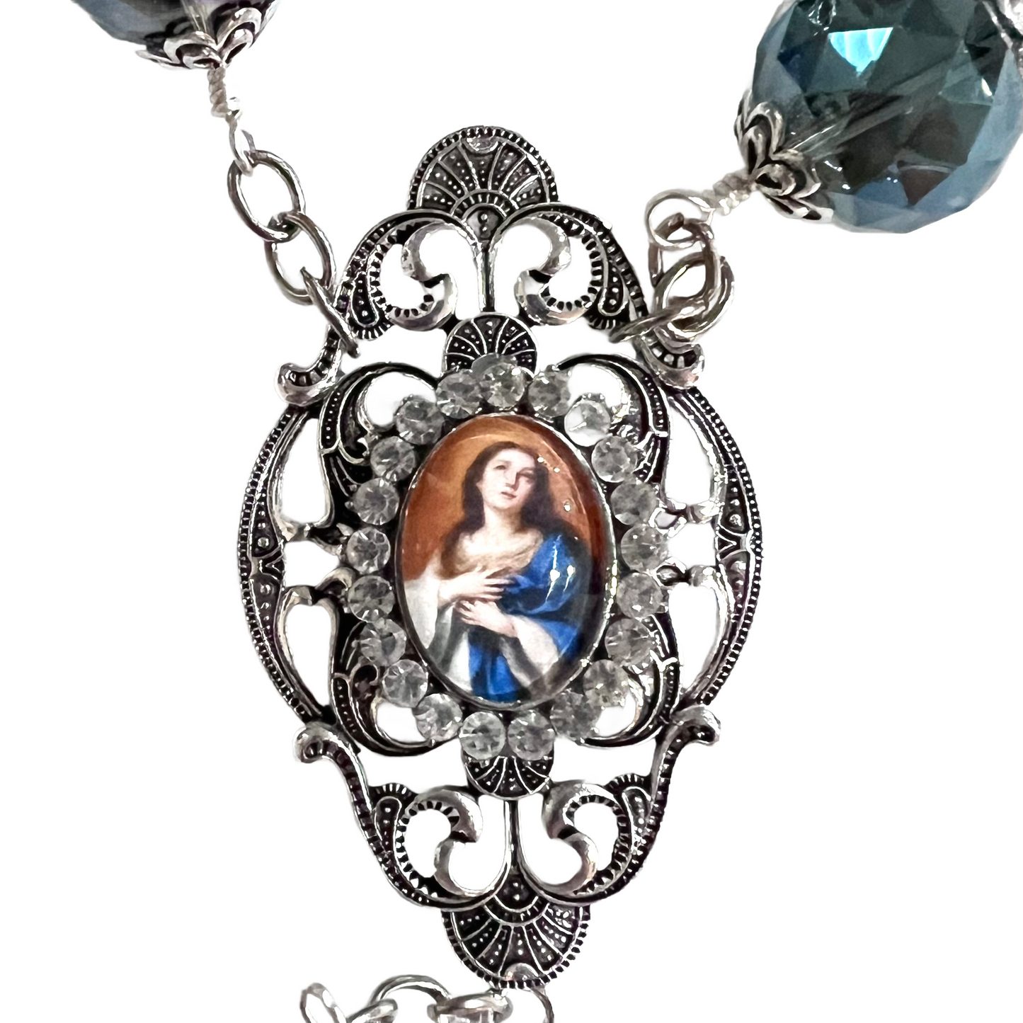 Assumption of Our Lady Table Rosary, One Decade, Large, Silver