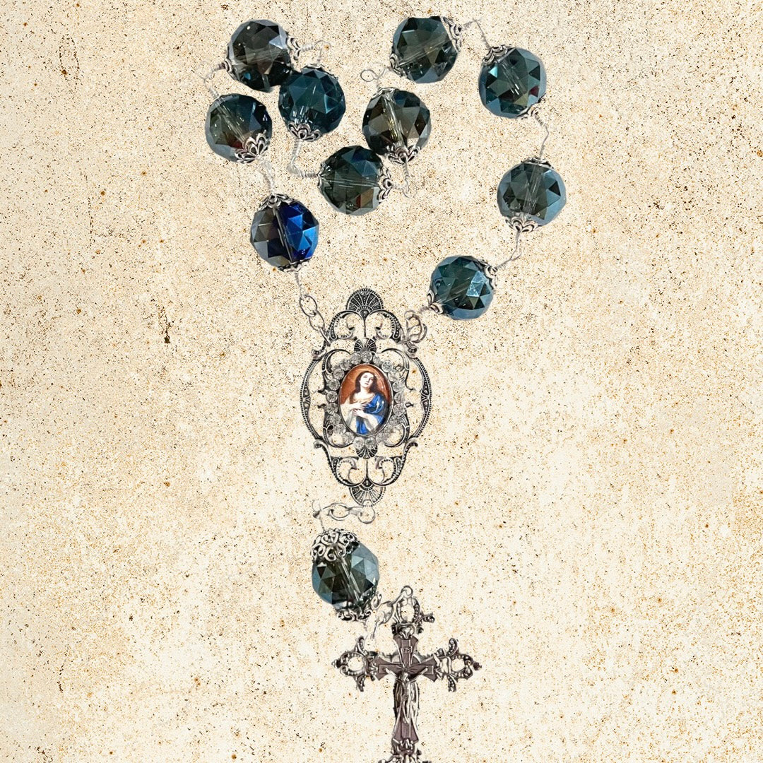Assumption of Our Lady Table Rosary, One Decade, Large, Silver