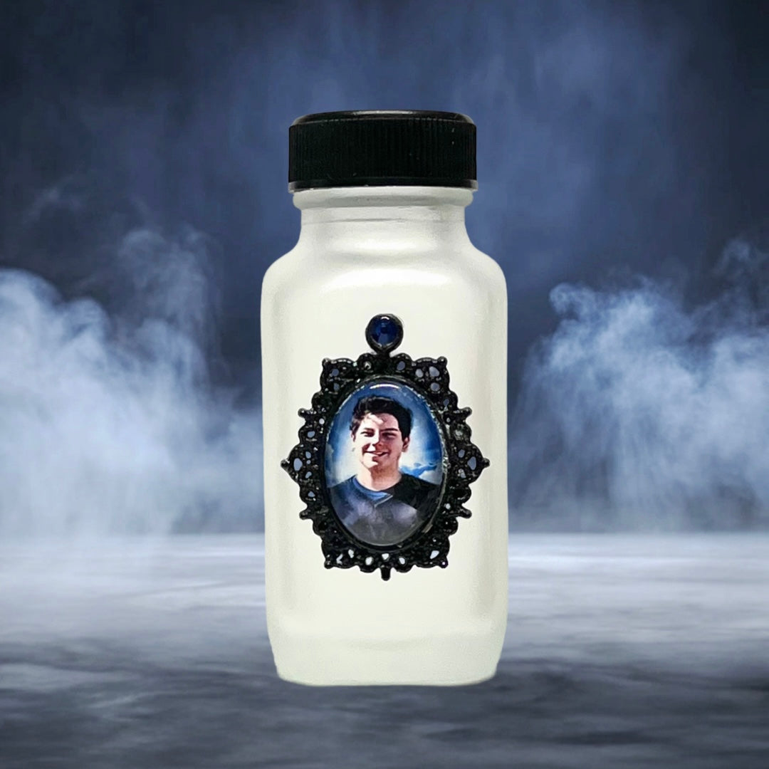 Saint Carlo Acutis Holy Water Bottle, Frost and Black