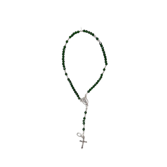 Miraculous Medal Rosary Bracelet, Black & Silver