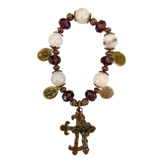 Copper Door Blessing, Brown Lace Agate Beads