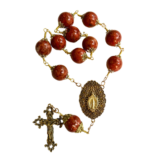 Miraculous Medal Table Rosary, Large, Gold