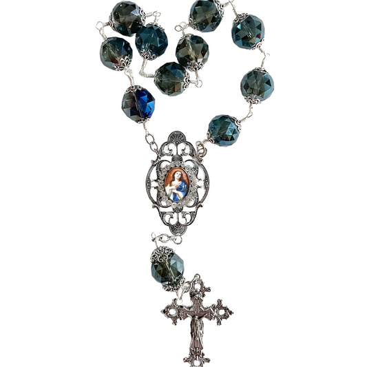 Assumption of Our Lady Table Rosary, One Decade, Large, Silver